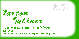 marton tullner business card